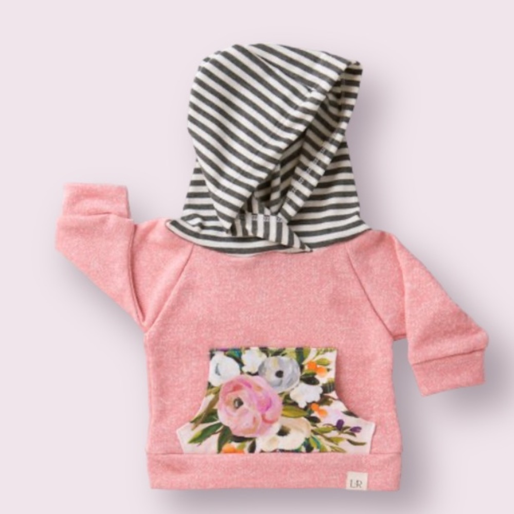 Lulu and Roo Blush Floral Hoodie in Pink